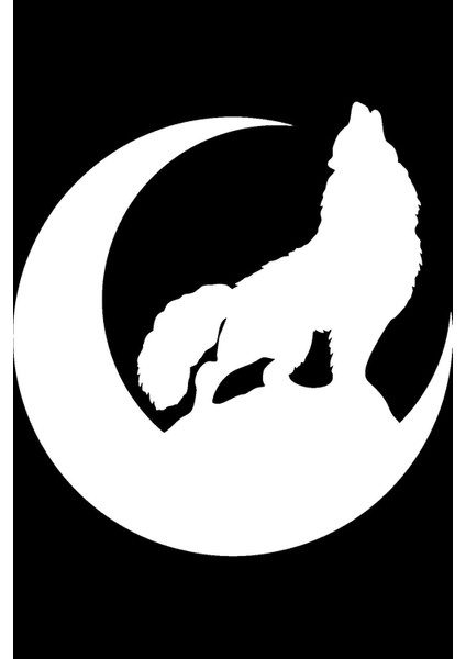 Hilal Içinde Bozkurt Sticker (Oto-Motor-Laptop-Duvar-Dekor) 10 x 10 cm modelleri