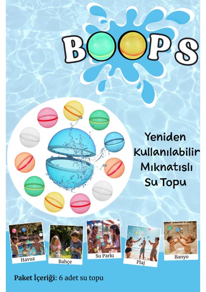 Boops Yeniden Kullanılabilir Mıknatıslı Su Topu (Yazın Su Topu Kışın Kar Topu)