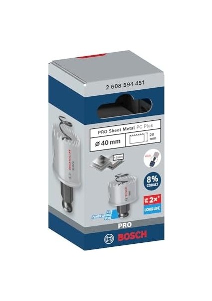 1 x Pro Sheet Metal Power Change Plus Delik Testeresi (Paslanmaz Çelik Saclar, Çelik Saclar, Ø 40 Mm, Profesyonel Aksesuar Matkap/tornavida Için) fiyatları