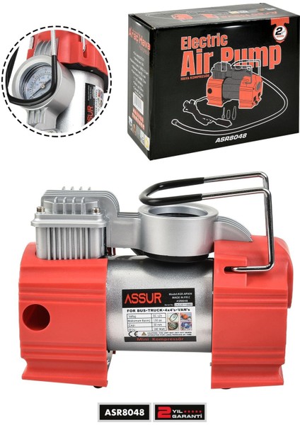 12V Çakmaklık Girişli 150 Psi Mini Hava Kompresörü