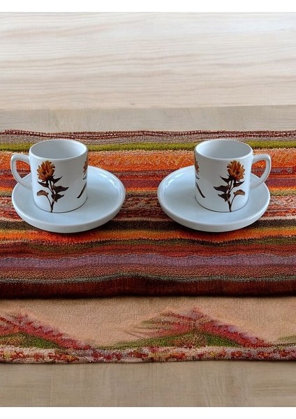 Retro Çiçek Desenli 4 Parça 2 Kişilik Kahve Fincan Takımı 90 ml Türk Kahvesi Fincanı fiyatları