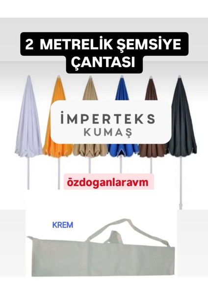 Kalın Kumaş Plaj ve Deniz Şemsiyesi Kılıfı Bej Renkli