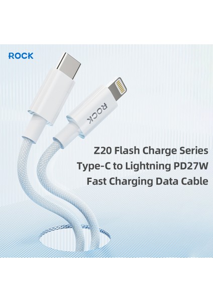Z20 Pd 27W 1 Metre Type-C To Lightning Hızlı Şarj ve Data Kablosu Beyaz