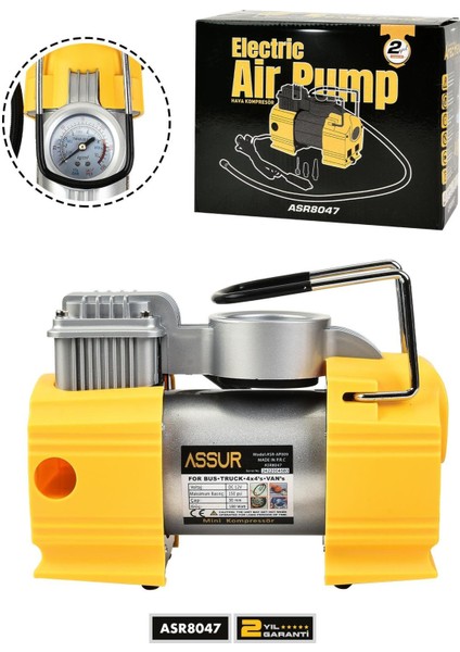 12V Çakmaklık Girişli 150 Psi Mini Hava Kompresörü