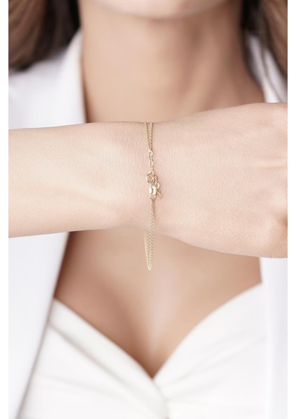 14 Ayar Altın Mavi Mineli Kelebek Bileklik indirimleri