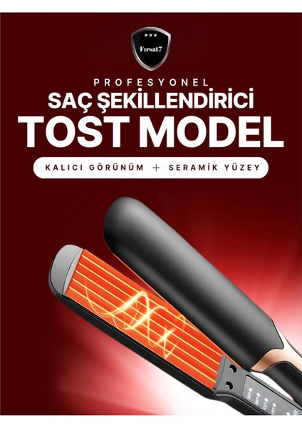 Saç Düzleştirici, Hızlı Isınır, 360 Döner Kablo, Kolay Şekillendirme, Şık Siyah Tasarım fırsatları