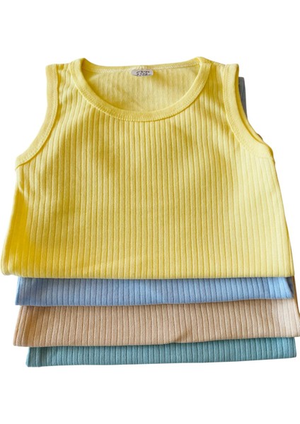 Büyük Boy Çocuk Çıtçıtlı Body 3-4-5-6 Yaş Çocuk Body (4 Adet) Pamuklu Kalın Askılı Iç Atlet modelleri
