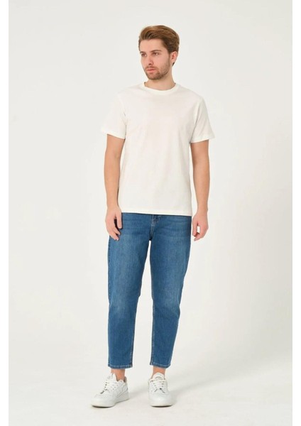 x Serüven %100 Organik Pamuk Erkek Düz Ekru Tişört Regular Fit / Normal Kesim indirimleri