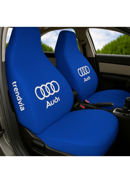Audi Mavi Ön ve Arka Koltuk Kılıfı Takımı Penye Oto Kılıf Servis Tipi Uyumlu