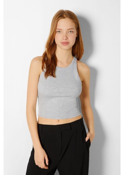 Fitilli Kolsuz T-Shirt