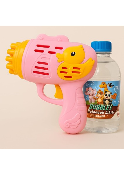 Duck Çok Delikli Pilli Köpük Atan Baloncuk Çıkaran Tabanca 23 Dilekli+ 500 ml Köpük Likidi