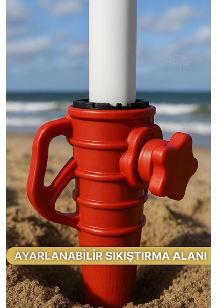Çift Renkli Şemsiye Kazığı ve Sabitleme Aparatı, Plaj ve Bahçe Kullanımı fırsatları