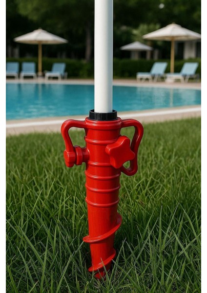 Çift Renkli Şemsiye Kazığı ve Sabitleme Aparatı, Plaj ve Bahçe Kullanımı indirimleri