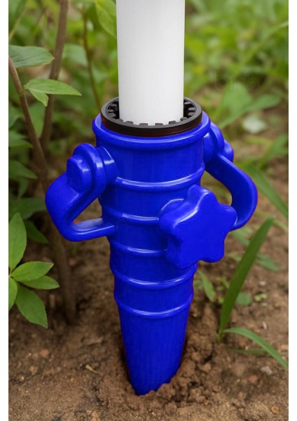 Çift Renkli Şemsiye Kazığı ve Sabitleme Aparatı, Plaj ve Bahçe Kullanımı