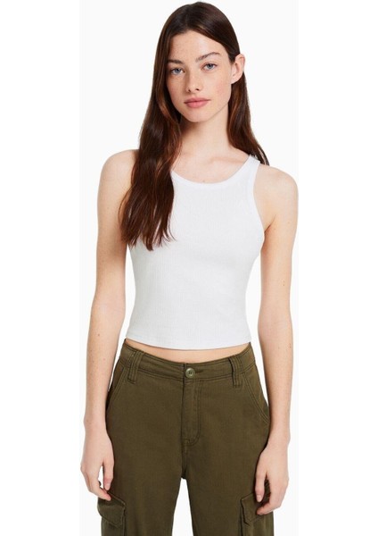 Fitilli Kolsuz T-Shirt