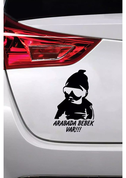 Arabada Bebek Var Cool - Araç, Oto, Laptop, Duvar Uyumlu Sticker 10*15 cm modelleri