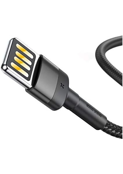 Cafule Special Edition, Usb-A & Lightning 2.4 A Şarj & Data Aktarım Kablosu,1 Metre, Gri - Siyah, ‎calklf-Gg1