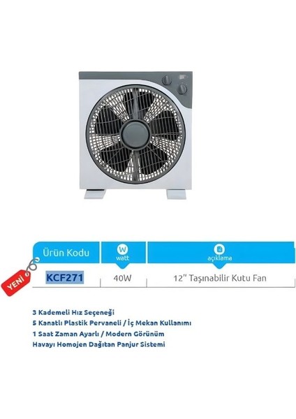 KCF271 Taşınabilir Kutu Fan & Vantilatör fiyatları