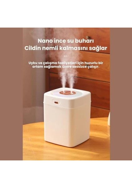 3 Litre Nano Ultrasonik Çift Püskürtmeli Hava Nemlendirici, Buhar Makinası, Koku Eklenebilir fiyatları