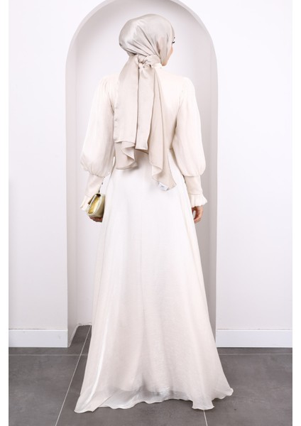 Krem Yandan Bağlamalı Abiye fırsatları