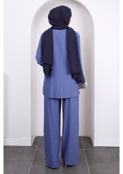 Indigo Ön Bağlamalı Tunik Pantolonlu Takım fırsatları