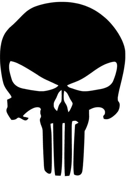 BYR002 Punisherkafa Sticker Oto Motor Laptop Duvar Folyo Sticker 25X35 cm [efsngrck]