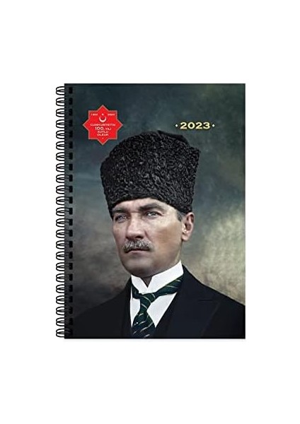 Color 2023 Atatürk Günlük Spiralli Ajanda - Başkomutan, 17X24 cm fiyatları