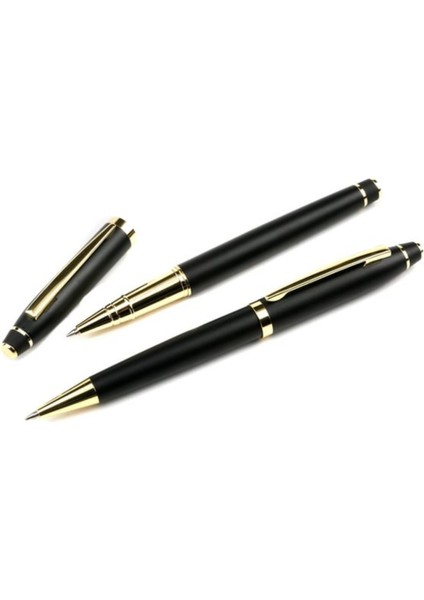 Tsk Logolu Kişiye Özel Isim Yazılı Deri Kutulu 2'li Kalem Seti | Roller ve Tükenmez Kalem indirimleri