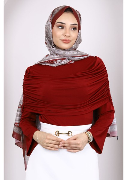 Bordo Kol Yaka Detaylı Sandy Bluz modelleri