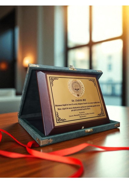 Kişiye Özel Vip Lüks Deri Kulu Ahşap Plaket modelleri