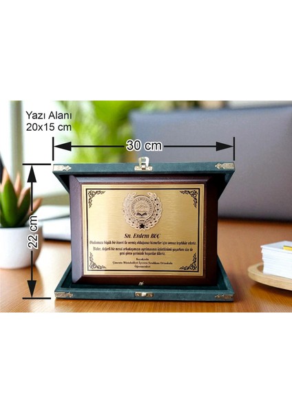 Kişiye Özel Vip Lüks Deri Kulu Ahşap Plaket