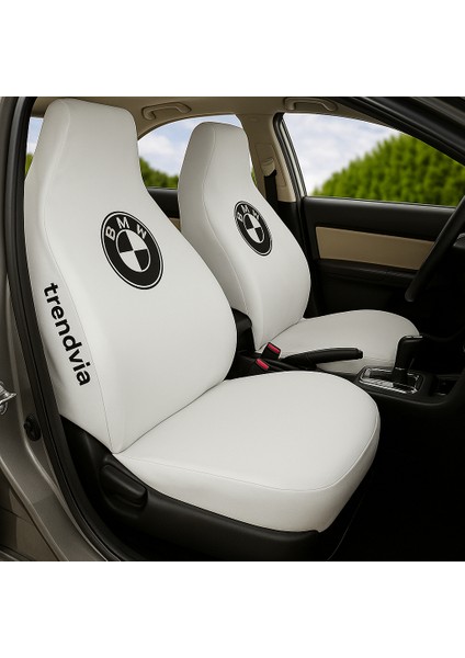 Bmw Beyaz Ön ve Arka Koltuk Kılıfı Takımı Penye Oto Kılıf Servis Tipi Uyumlu