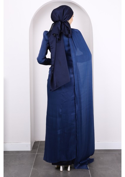 Lacivert Önü Büzgülü Abiye fırsatları