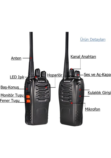 BF-88E Pmr El Telsizi 10'lu Set (Kulaklık Dahil) fiyatları
