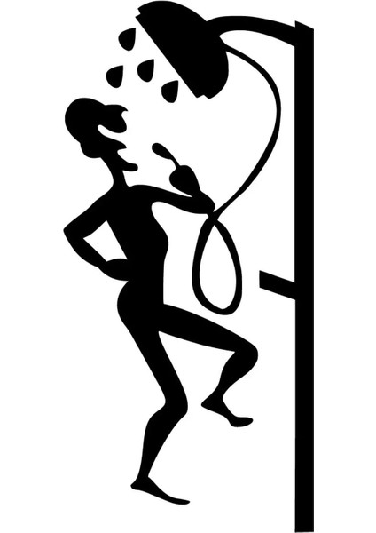 Duş Alan Adam Sticker Oto Motor Laptop Duvar Folyo Sticker 15X30 cm