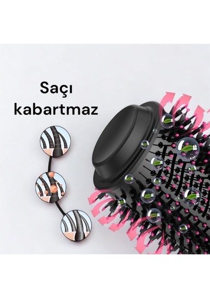 Yüksek Isılı 3 Kademe Fırçalı Saç Düzleştirici Tarak, Siyah, 220-240V, fiyatları