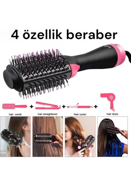 Yüksek Isılı 3 Kademe Fırçalı Saç Düzleştirici Tarak, Siyah, 220-240V, fırsatları