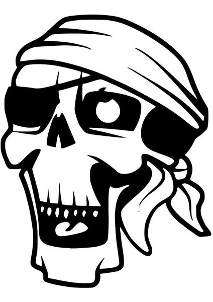 Korsan Kuru Kafa - Araç, Oto, Laptop, Duvar Uyumlu Sticker 10*13 cm