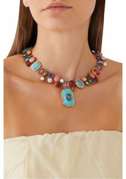 Mixed Gem Kolye, Renkli ve Çarpıcı Tasarım fırsatları