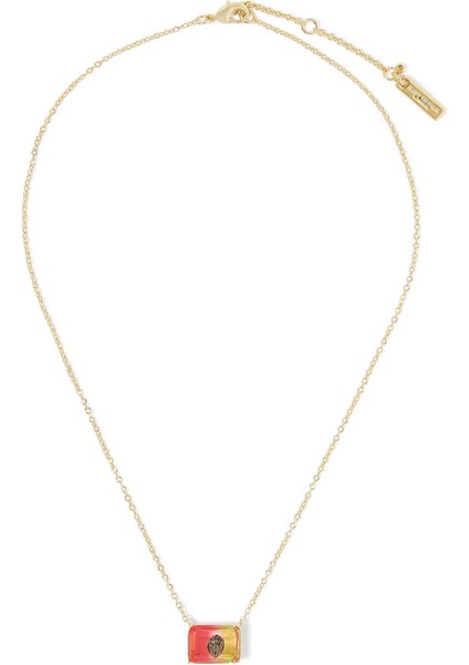 Kristal Kolye, Turmalin Taşlı, Brass Zincirli