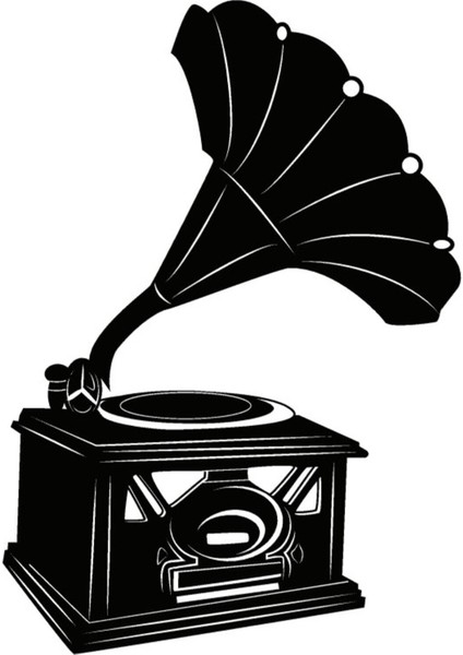 Ms - Nostaljik Gramofon Araç Oto Sticker-Çıkartması | 25 x 35 cm