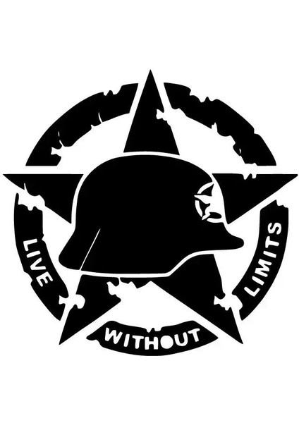 Us Army Kask Yıldızlı Sticker Oto Motor Laptop Duvar Folyo Sticker 10X10 cm
