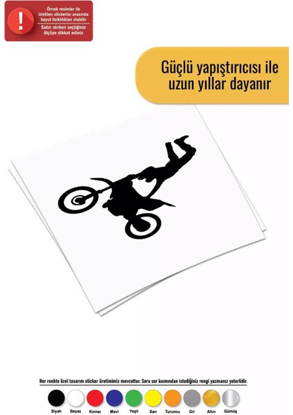 Motor Stunt Sticker Oto Motor Laptop Duvar Folyo Sticker 90X72 cm