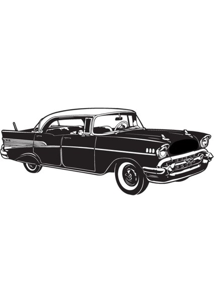 Klasik Arabalar Model 8 Oto Sticker 25 x 10 cm