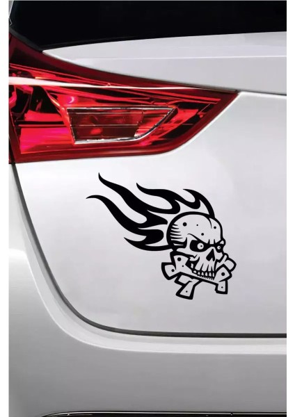 Alevli Kurukafa - Araç, Oto, Laptop, Duvar Uyumlu Sticker 15*13 cm modelleri