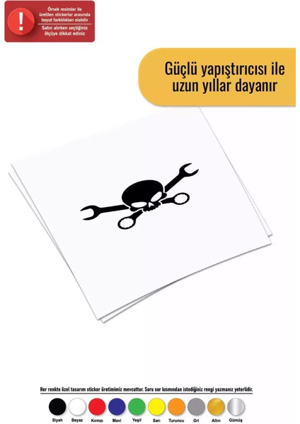 Tamirci Kuru Kafa Sticker Oto Motor Laptop Duvar Folyo Sticker 80X40 cm