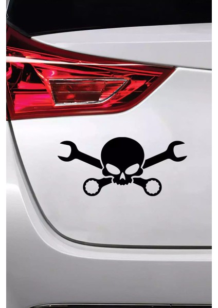 Tamirci Kuru Kafa Sticker Oto Motor Laptop Duvar Folyo Sticker 80X40 cm modelleri