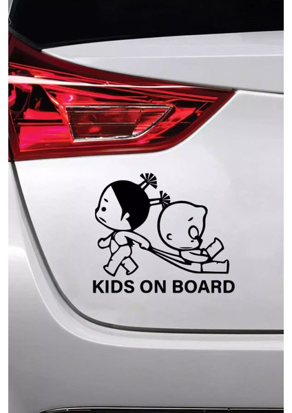 Kids On Board - Araç, Oto, Laptop, Duvar Uyumlu Sticker 50*45 cm fiyatları