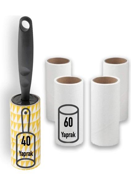 Iplik Tüy Toplayıcı Rulo ve 4&apos;lü Yedek Paket (280 Yaprak)