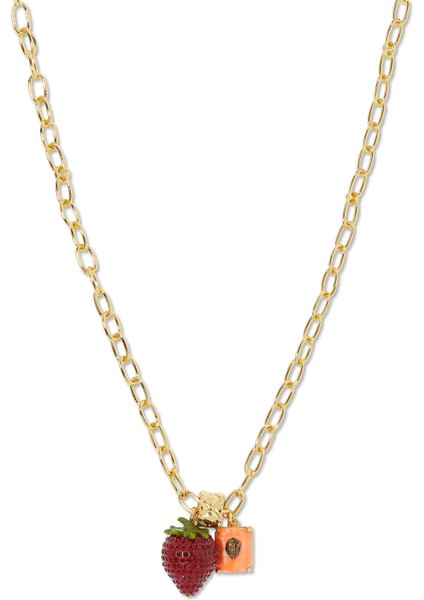 Pavé Strawberry Pendant Necklace, Çilek ve Kartal Başlı Kolye fiyatları